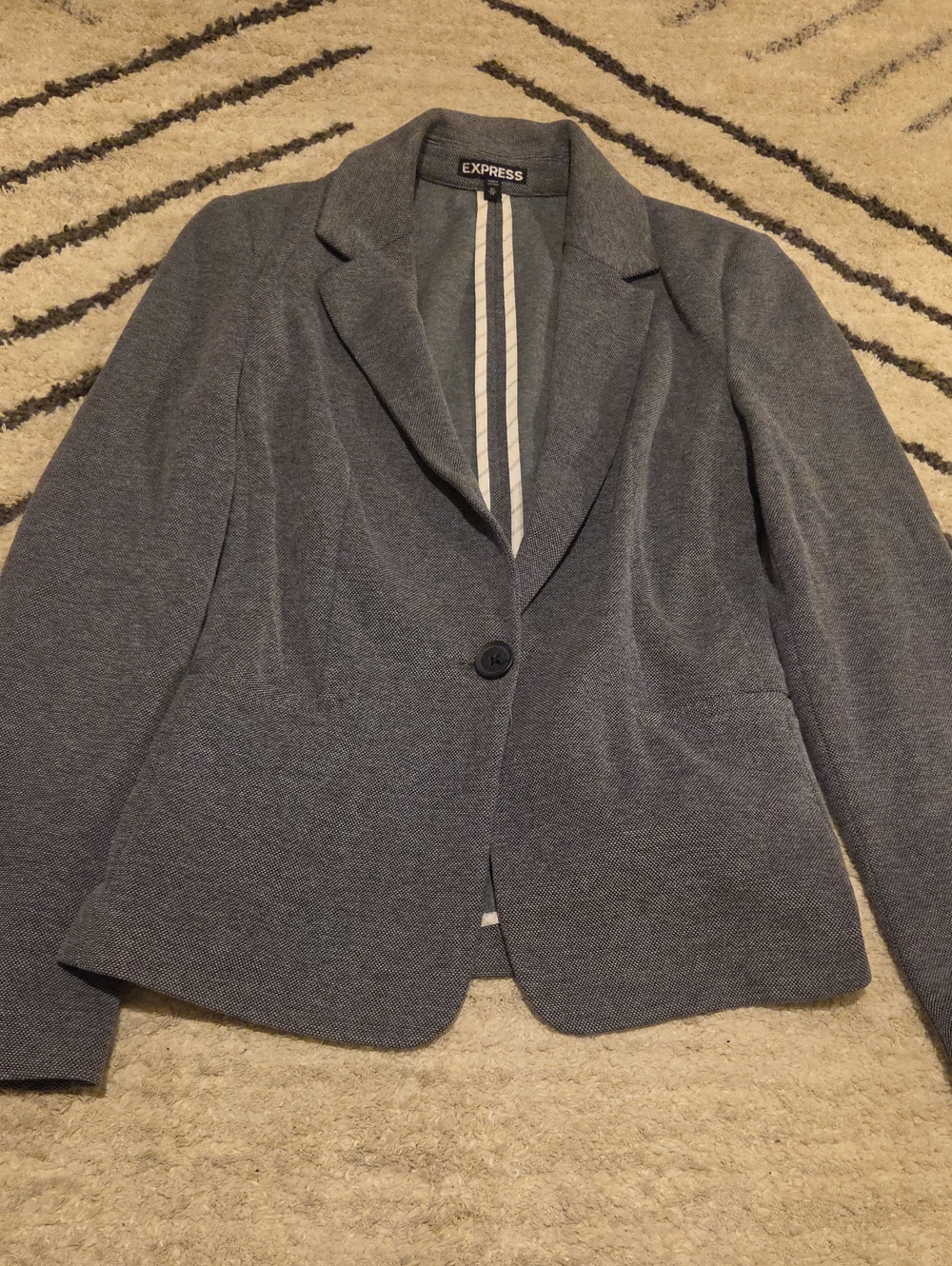 Express Women's Heather Gray Single-Button Blazer